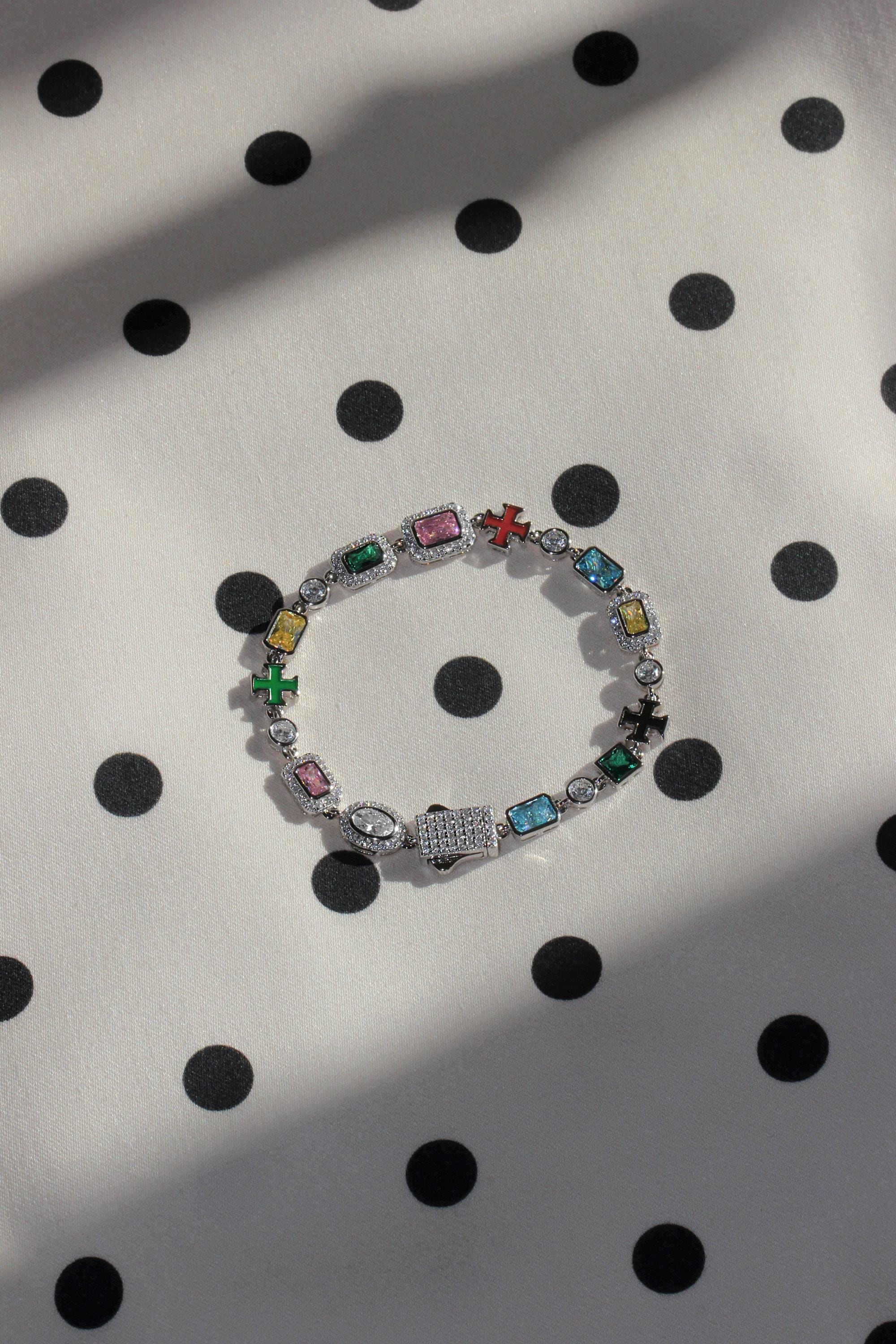 Gem Symphony Bracelet. Sterling Silver 925 + High Carbon Diamonds.