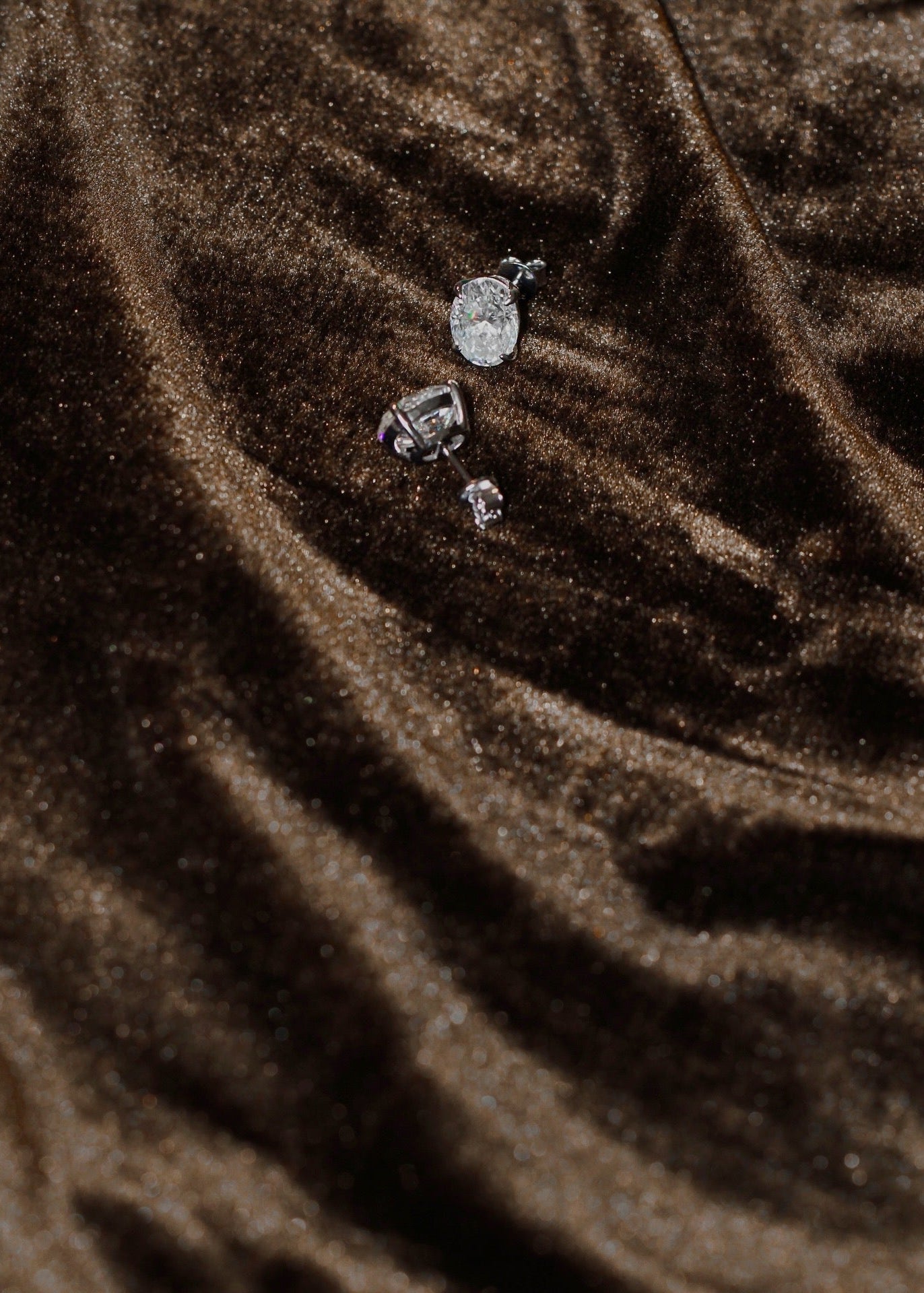 Magnificent Oval Earrings. Oval Cut Moissanites + Rhodium-plated Sterling Silver 925