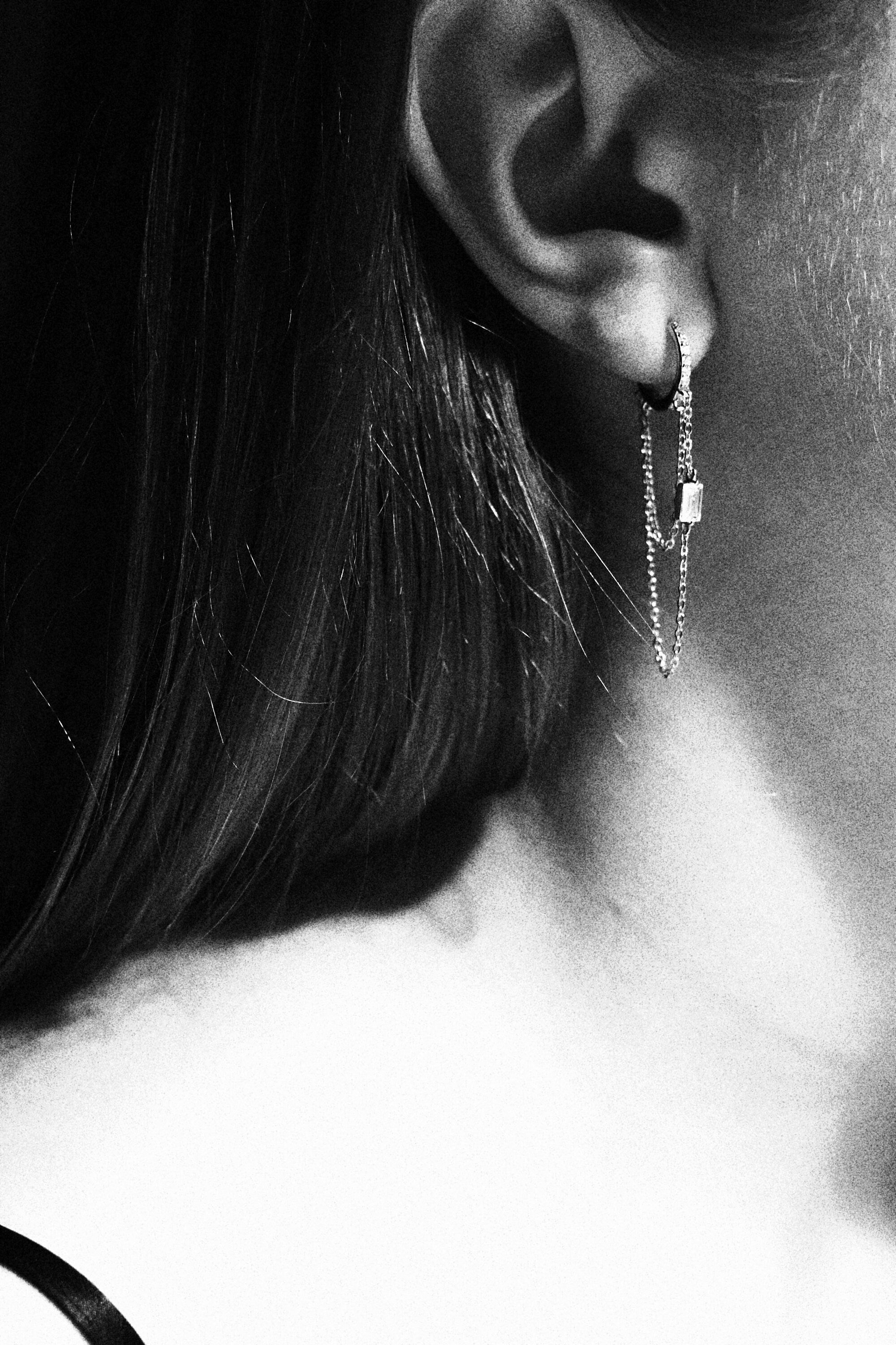 Chain Earrings: Sparkly Mini Hoops.