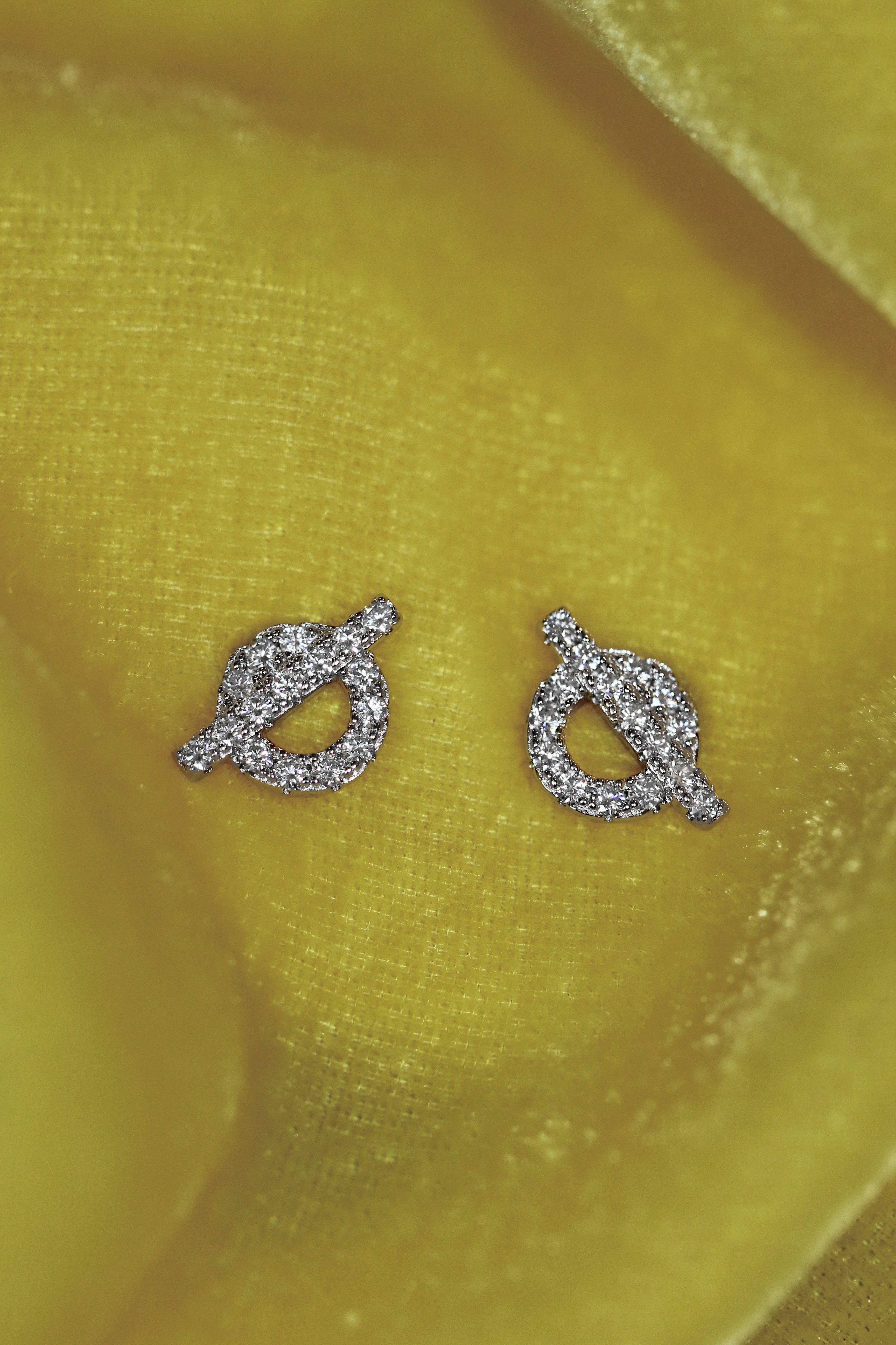 Dainty Stud Earrings: Moissanites + Rhodium-plated Sterling Silver 925
