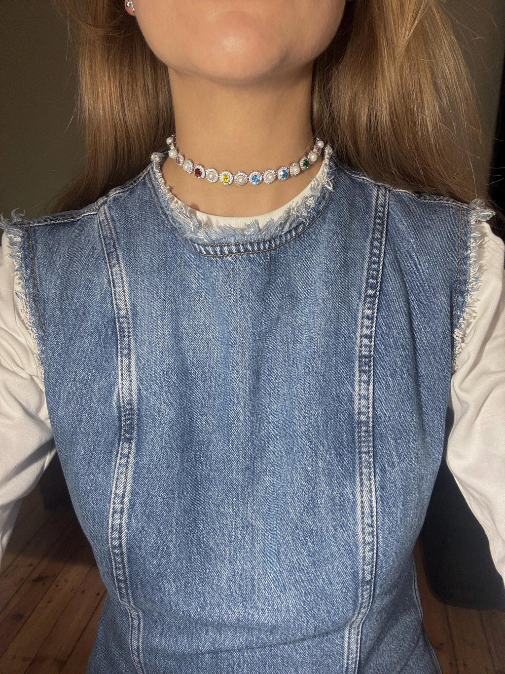 Joyful Bubbles Choker. Rhodium-plated Sterling Silver 925 + High Carbon Diamonds.