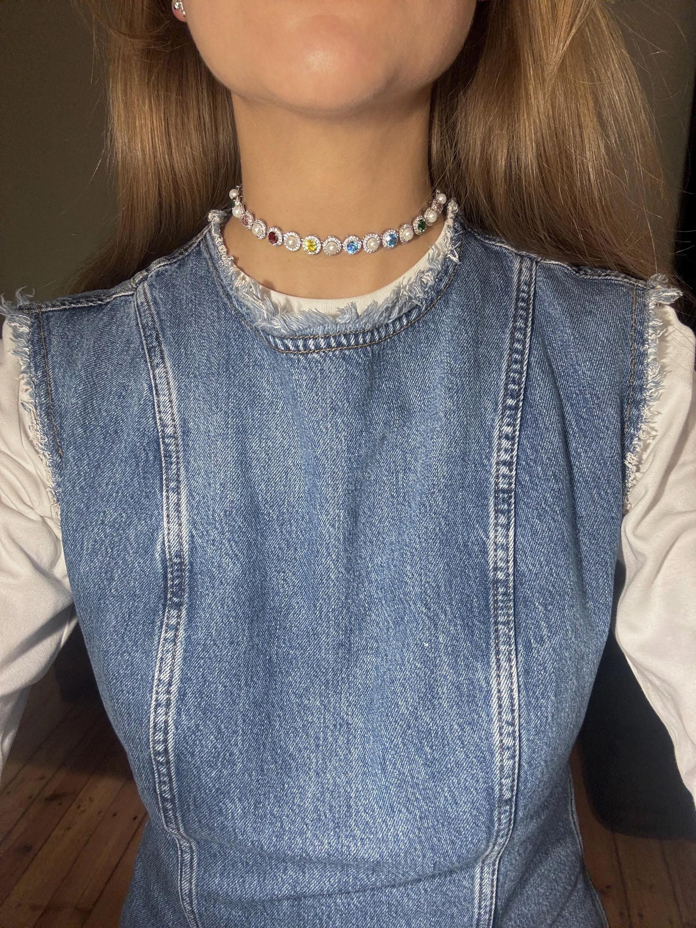 Joyful Bubbles Choker. Rhodium-plated Sterling Silver 925 + High Carbon Diamonds.