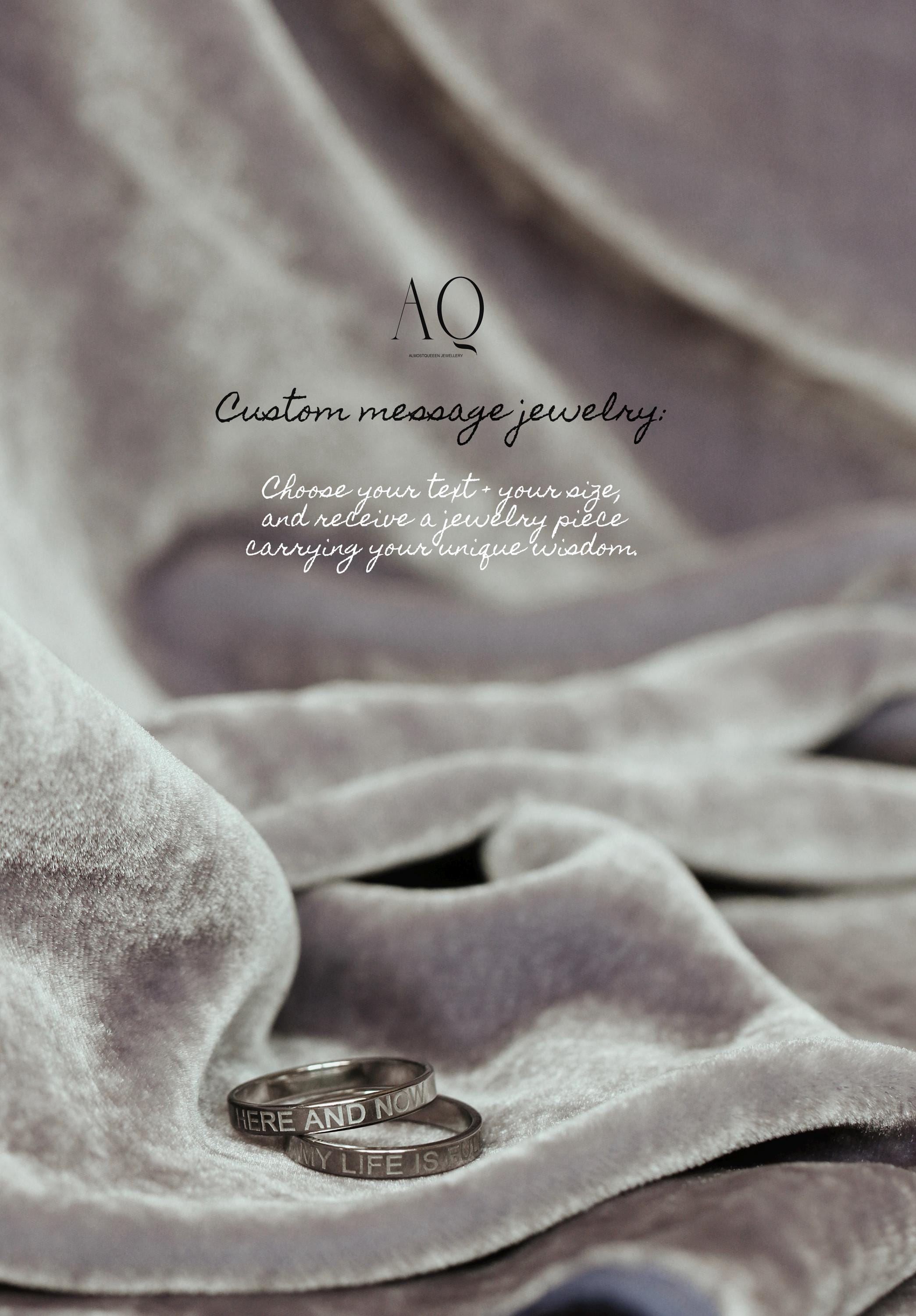 Personalized Engraved Ring. Custom Stainless Steel Band.