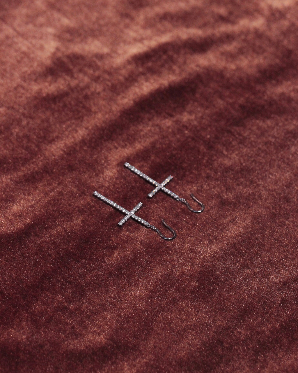 Moissanite Cross Earrings: Sterling Silver Dangle Earrings