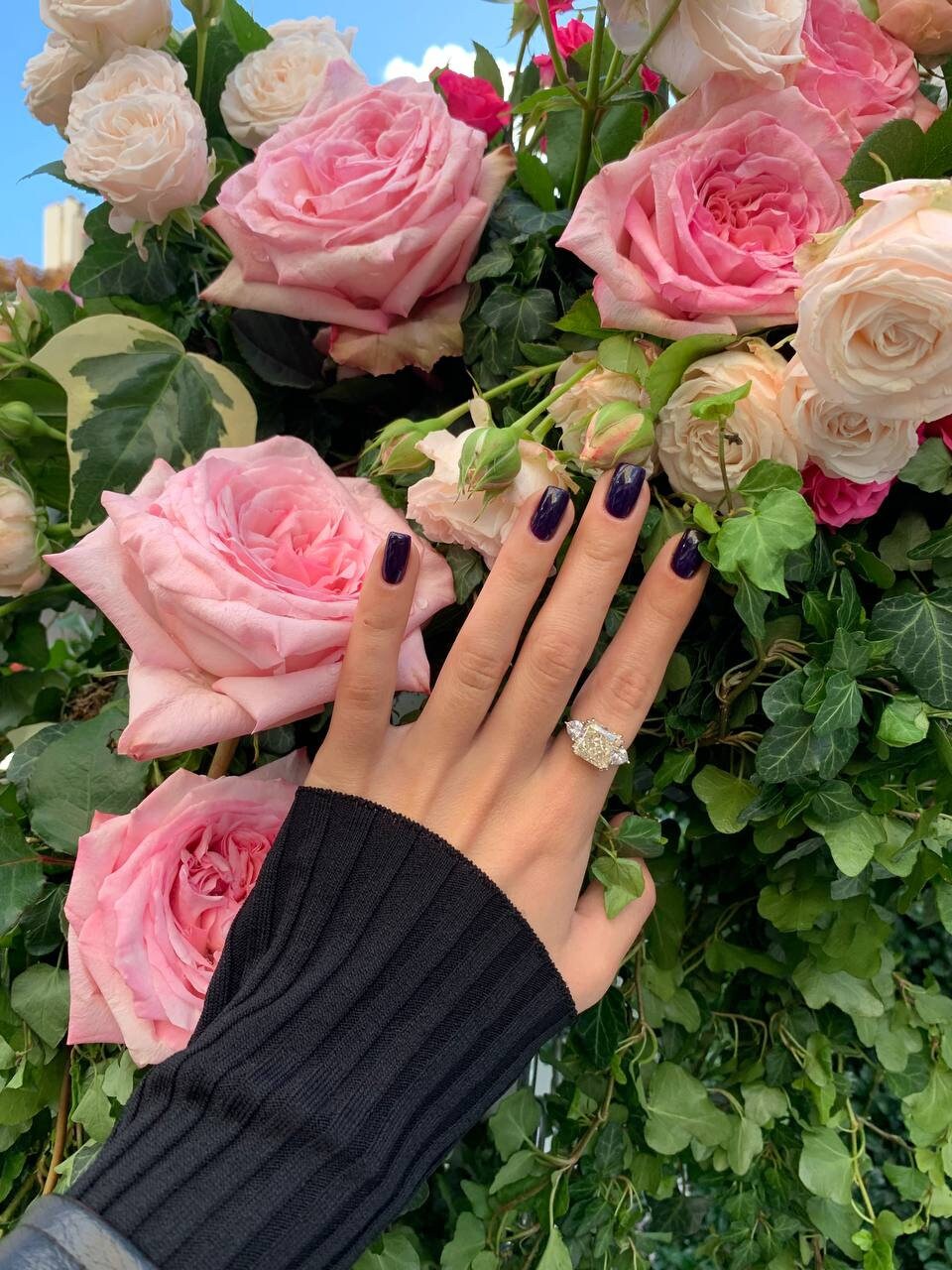 Pink & Fabulous. Rhodium-plated Sterling Silver 925 Ring with Pink High Carbon Diamond.