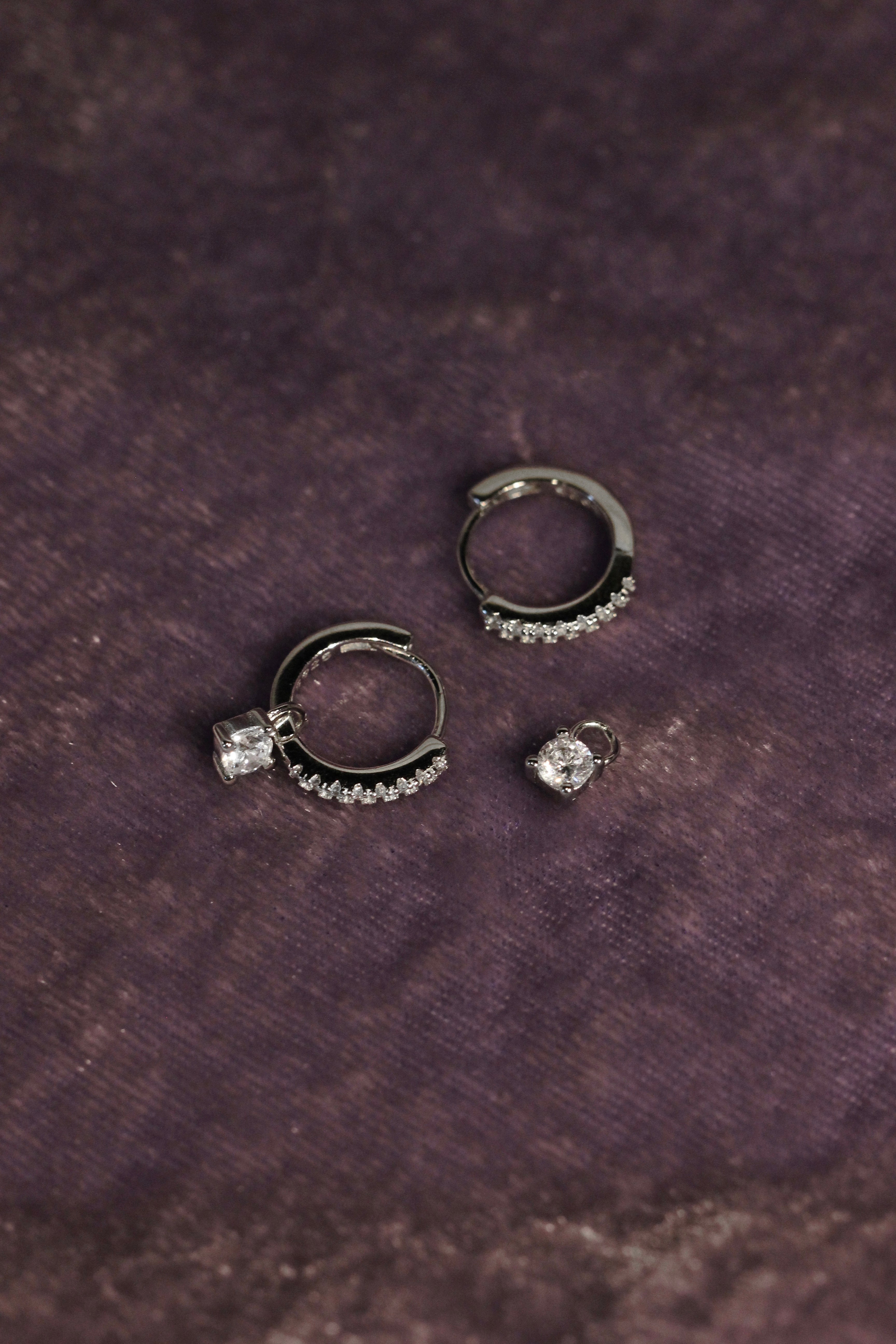 Dancing Stones Hoop Earrings.
