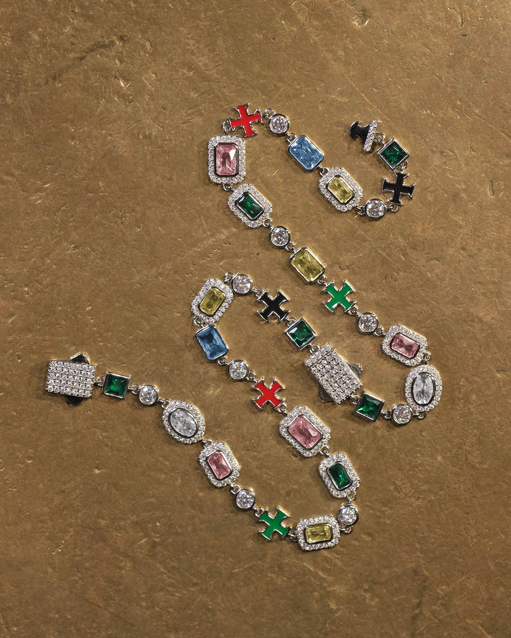 Gem Symphony Bracelet. Sterling Silver 925 + High Carbon Diamonds.