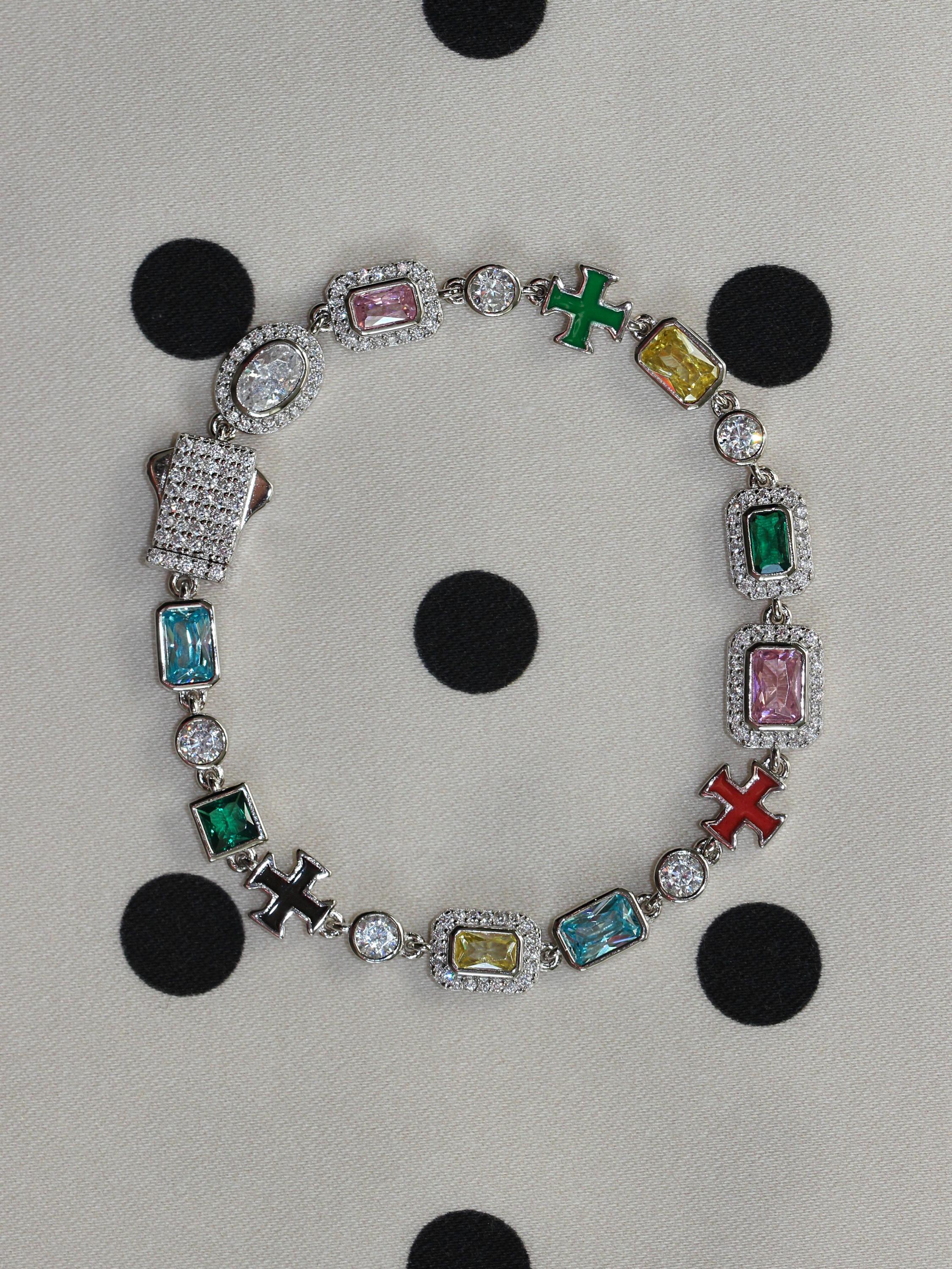 Gem Symphony Bracelet. Sterling Silver 925 + High Carbon Diamonds.