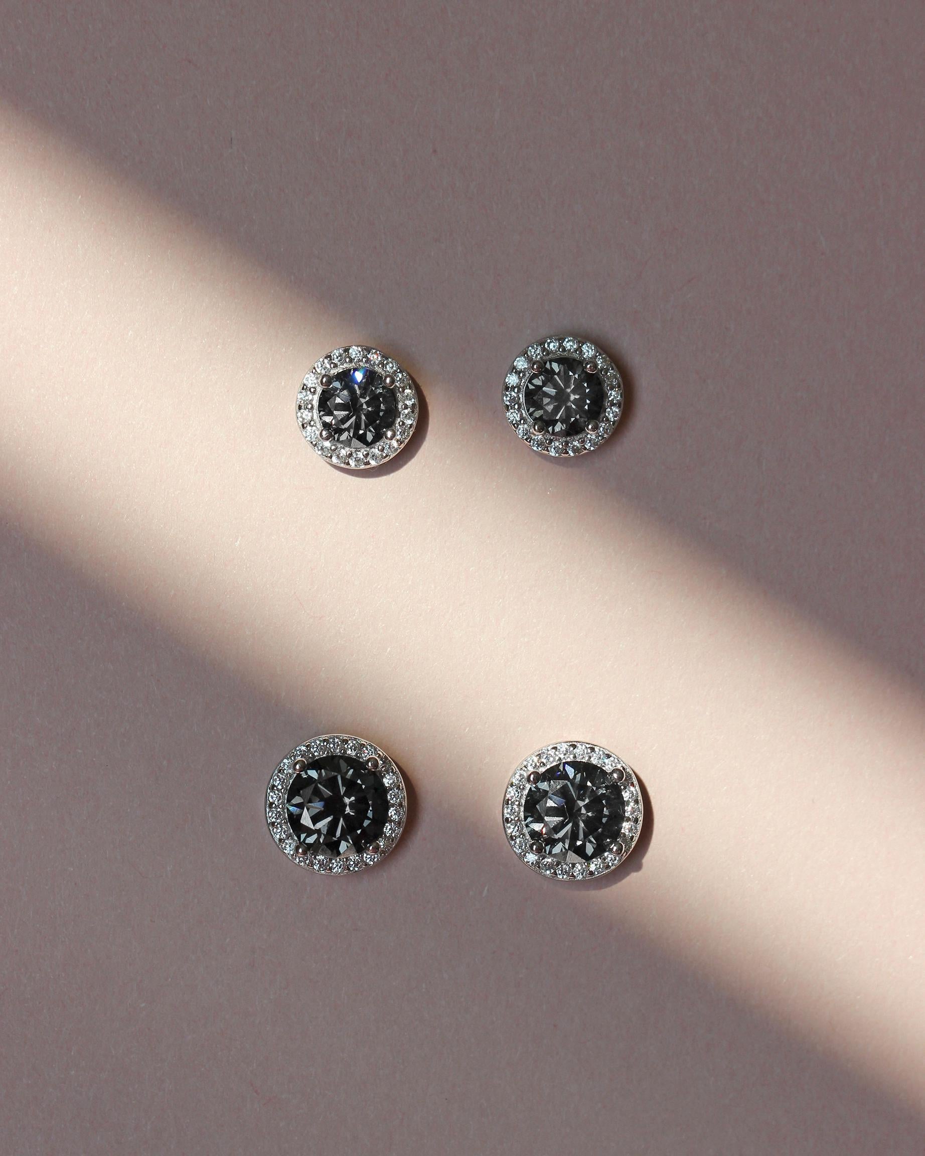 Elegant Moissanite Citrine Yellow Stud Earrings: Sterling Silver 925, Rhodium Plated.