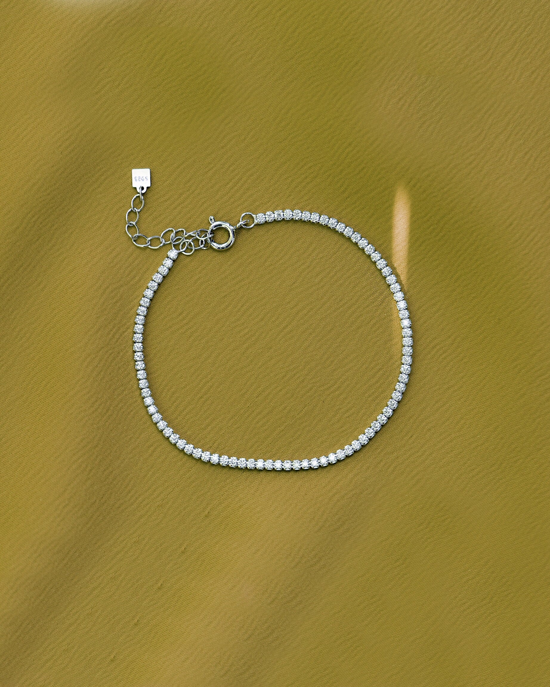 Dainty Sterling Silver 925 Tennis Bracelet: High Carbon Diamonds.