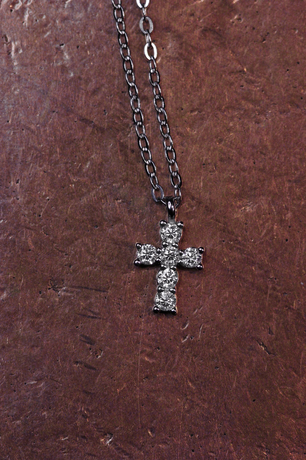 Moissanite Cross Pendant: Rhodium Plated Sterling Silver 925 Necklace.