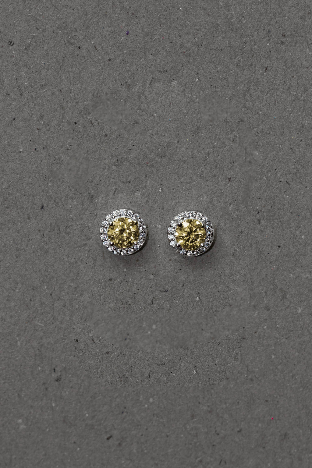Elegant Moissanite Citrine Yellow Stud Earrings: Sterling Silver 925, Rhodium Plated.