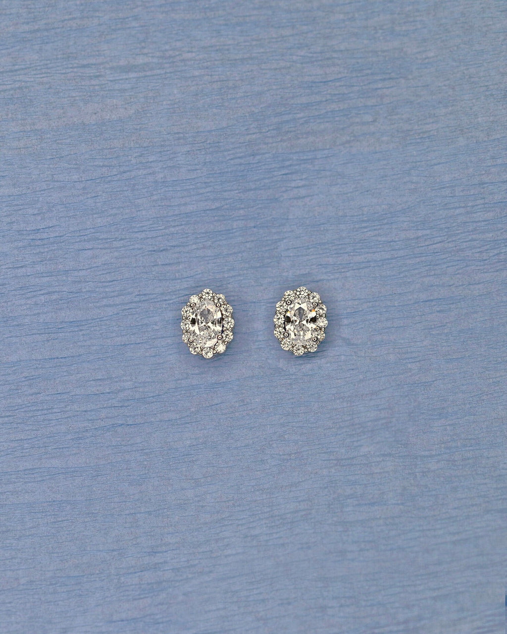 Petite Oval Studs: Sterling Silver 925 High Carbon Diamond Earrings.