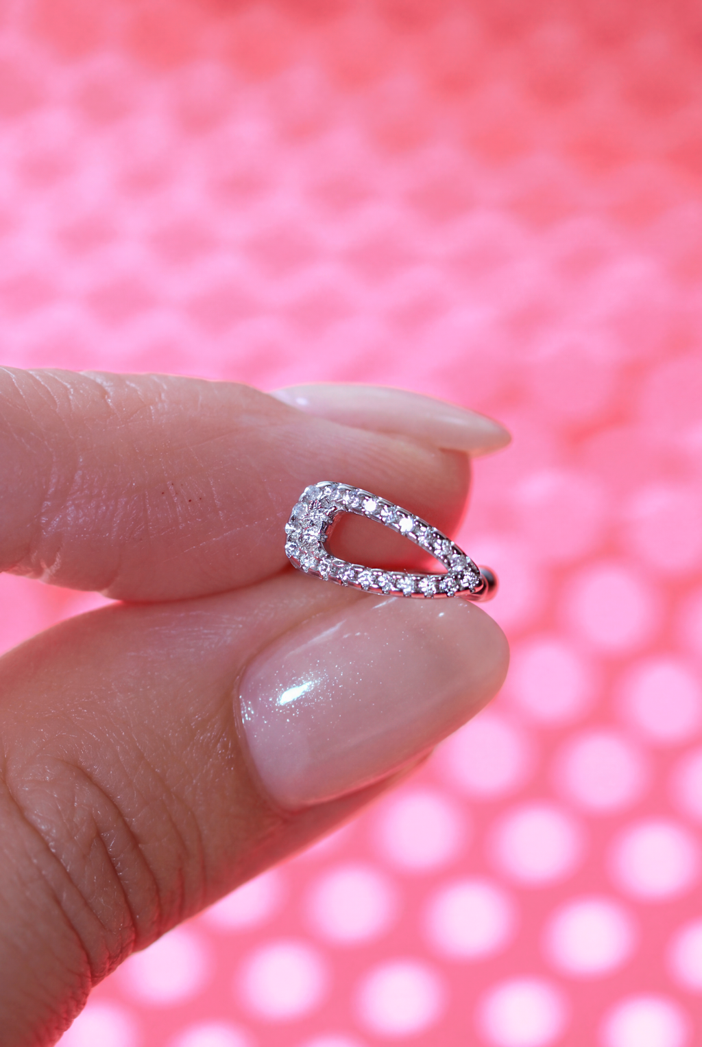 Hair Clip Ear Cuff. Rhodium-plated Sterling Silver 925 + High Carbon Diamonds. No Piercing Needed