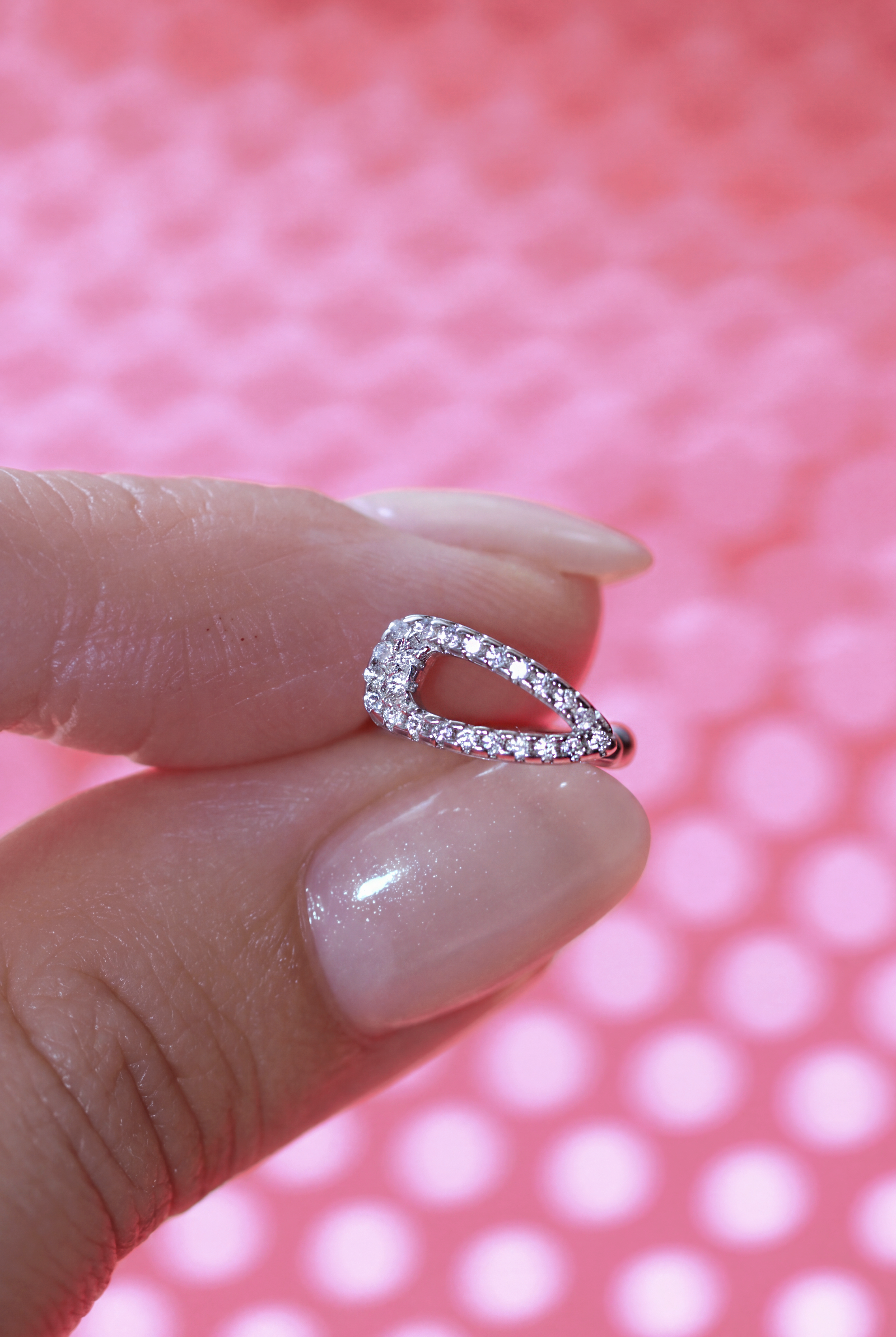 Hair Clip Ear Cuff. Rhodium-plated Sterling Silver 925 + High Carbon Diamonds. No Piercing Needed