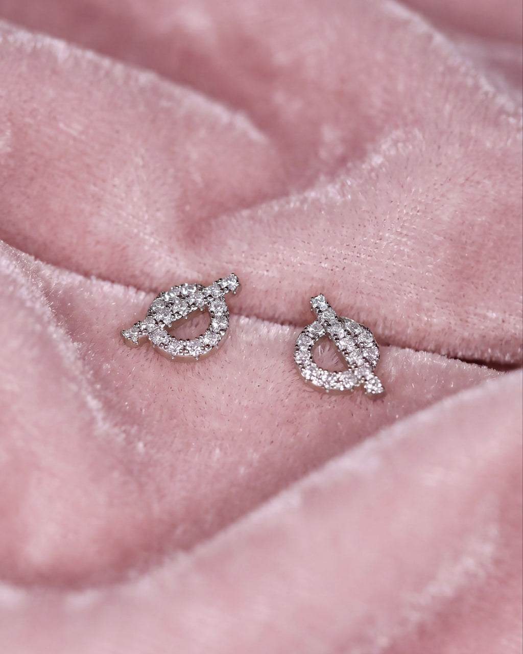 Dainty Stud Earrings: Moissanites + Rhodium-plated Sterling Silver 925