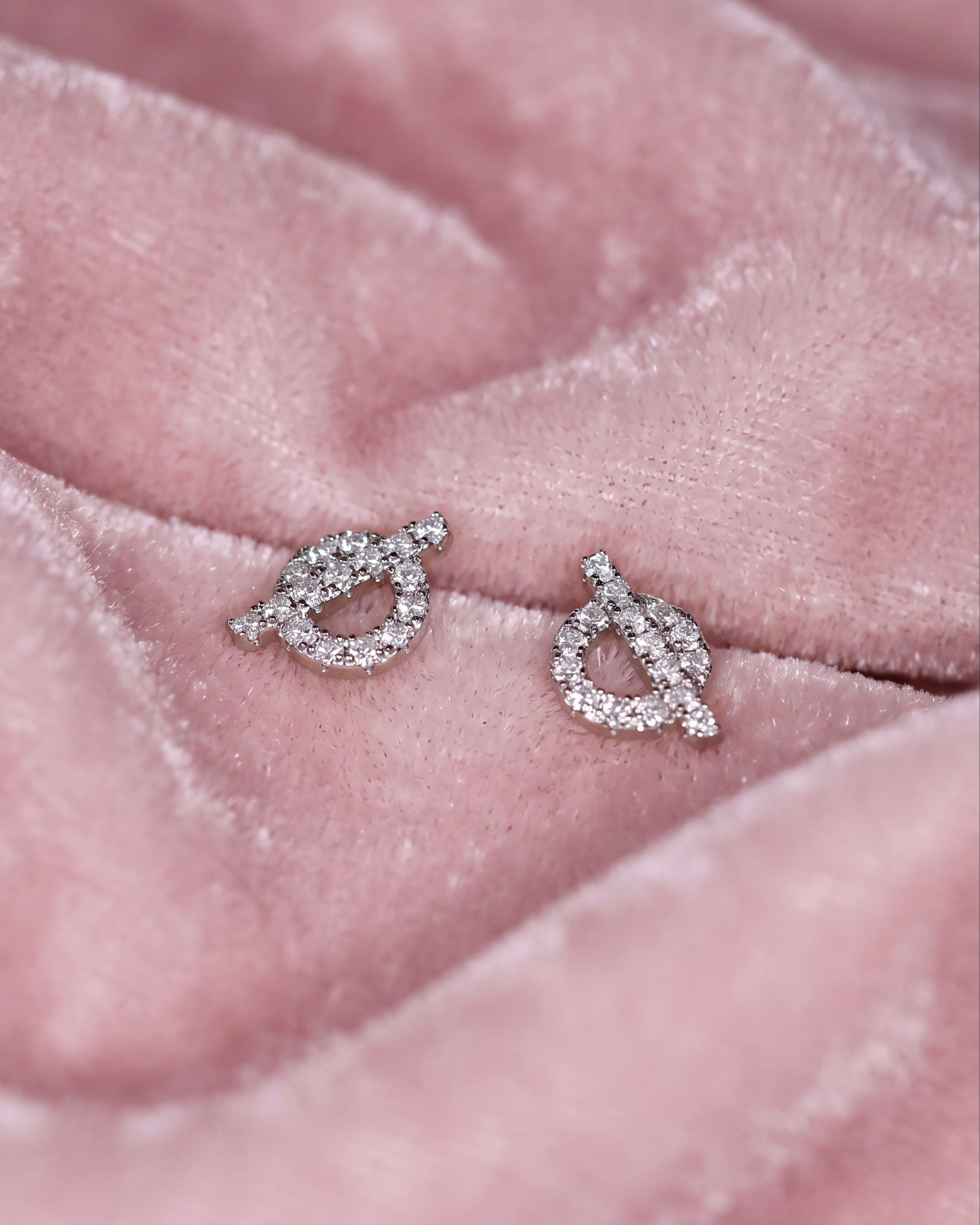 Dainty Stud Earrings: Moissanites + Rhodium-plated Sterling Silver 925
