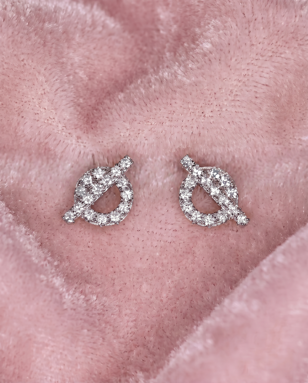Dainty Stud Earrings: Moissanites + Rhodium-plated Sterling Silver 925