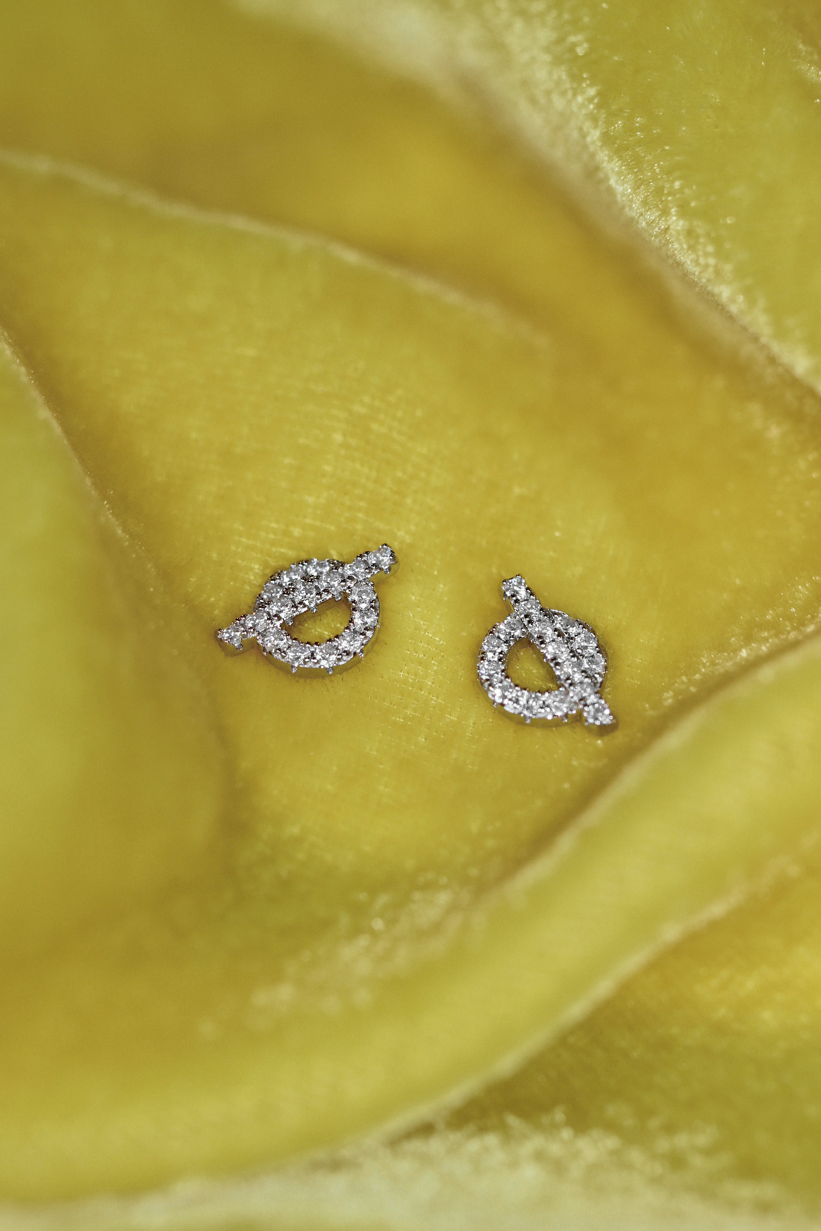 Dainty Stud Earrings: Moissanites + Rhodium-plated Sterling Silver 925