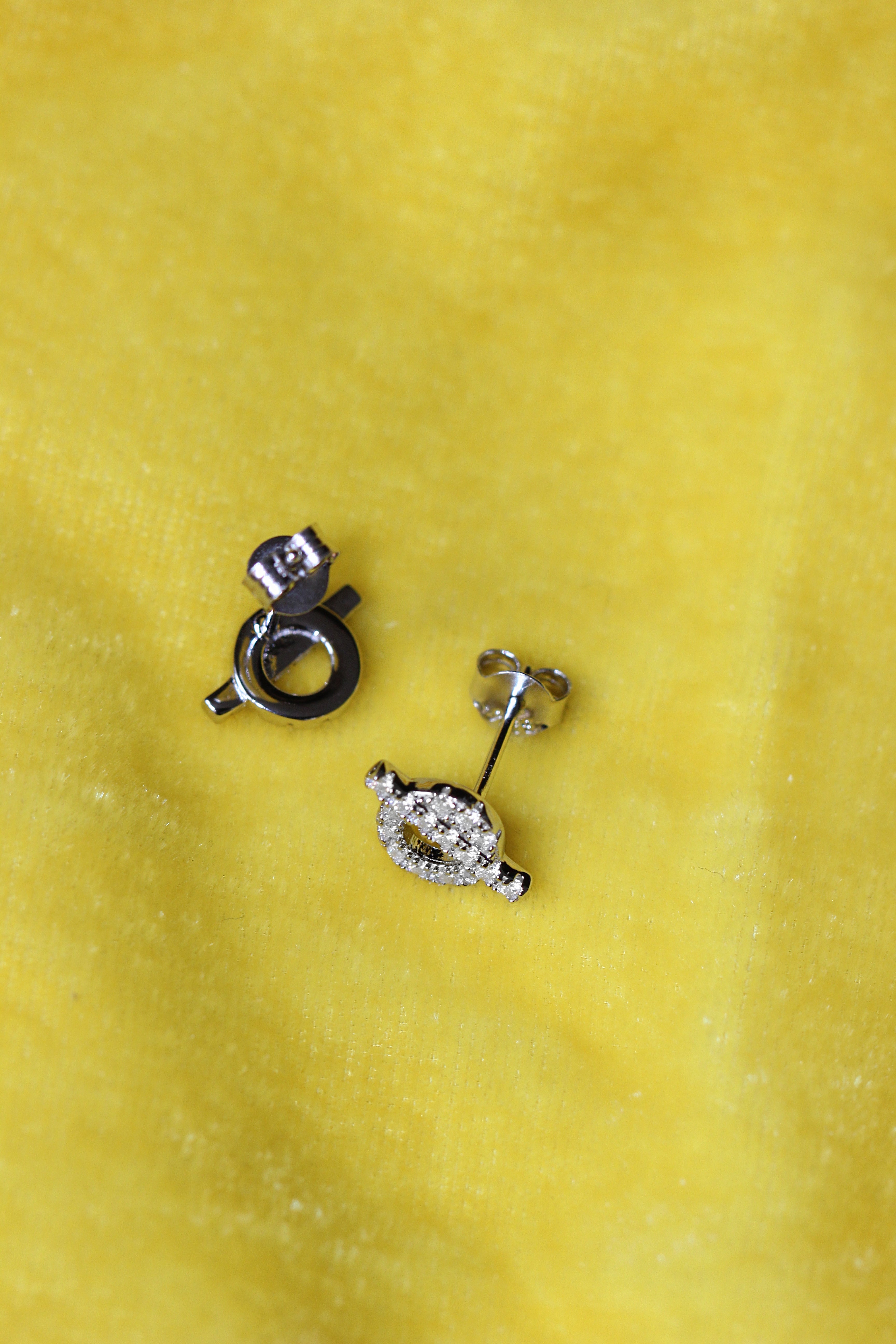 Dainty Stud Earrings: Moissanites + Rhodium-plated Sterling Silver 925