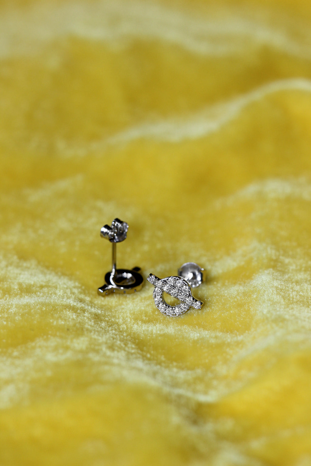 Dainty Stud Earrings: Moissanites + Rhodium-plated Sterling Silver 925