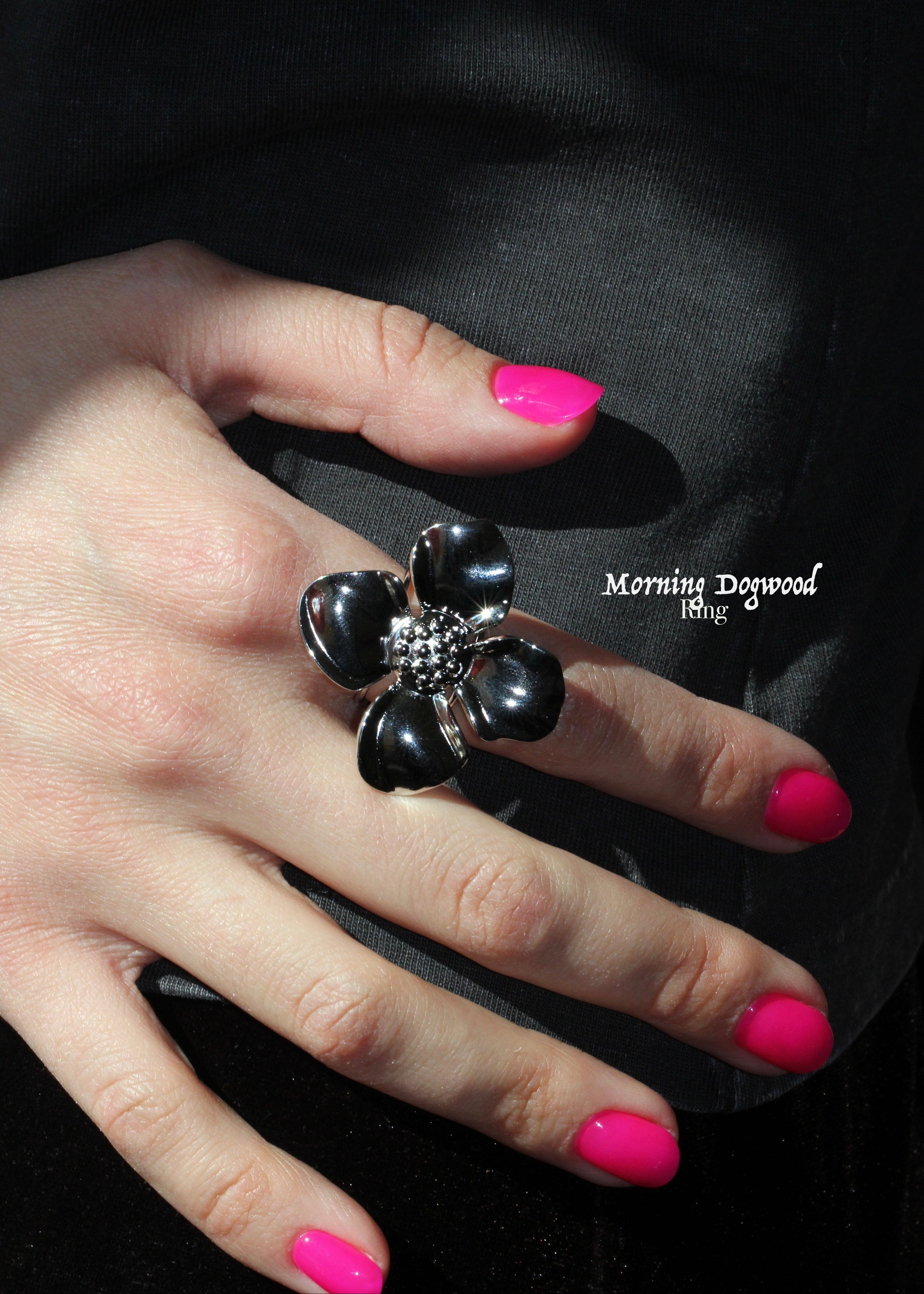 Morning Dogwood Ring: Hypoallergenic Stainless Steel