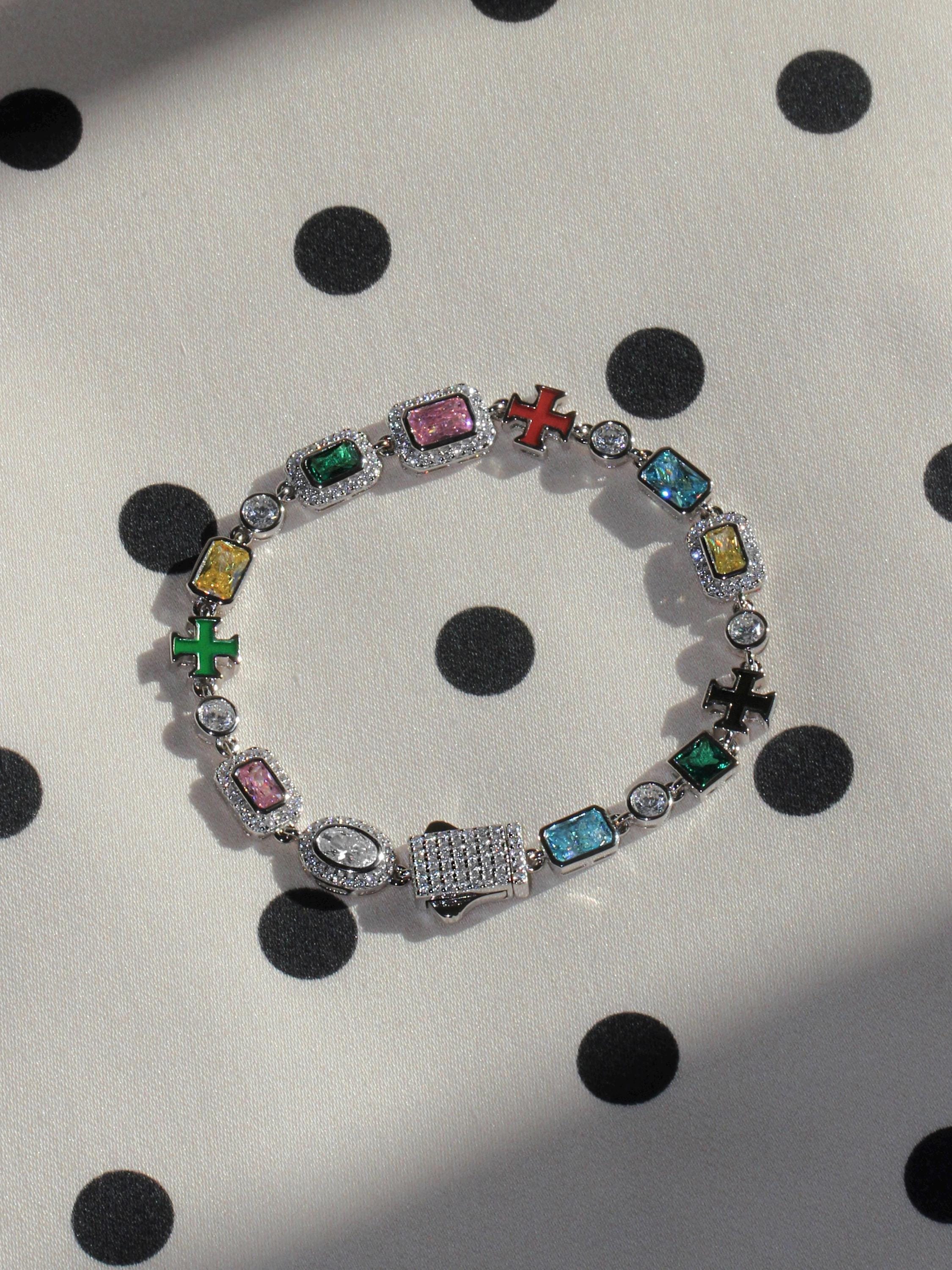 Gem Symphony Bracelet. Sterling Silver 925 + High Carbon Diamonds.