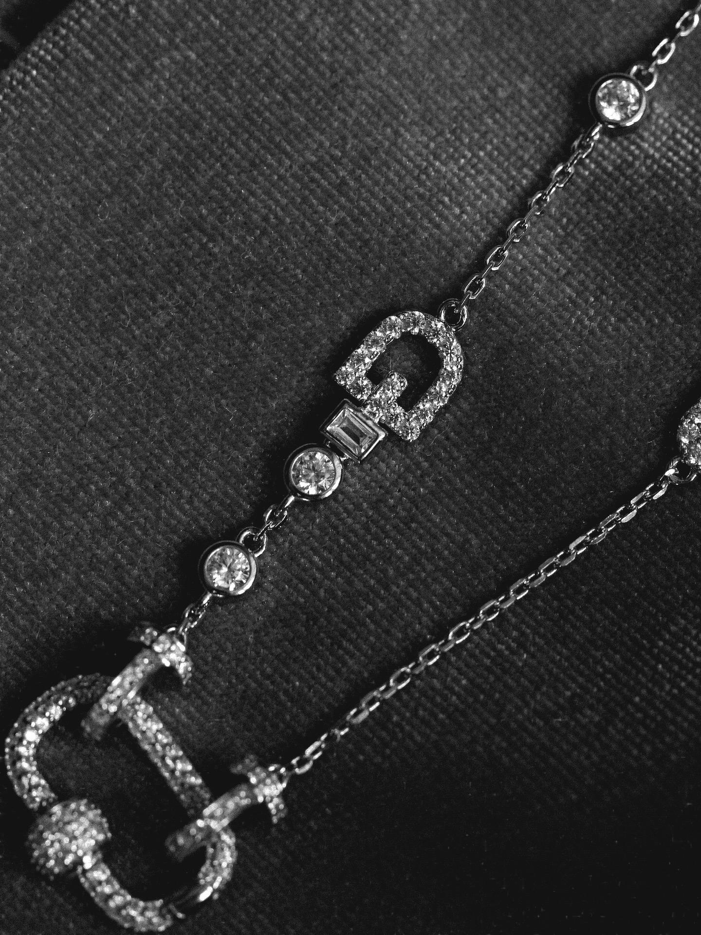 Urban Elegance Necklace. Rhodium Plated 925 Sterling Silver + High Carbon Diamond