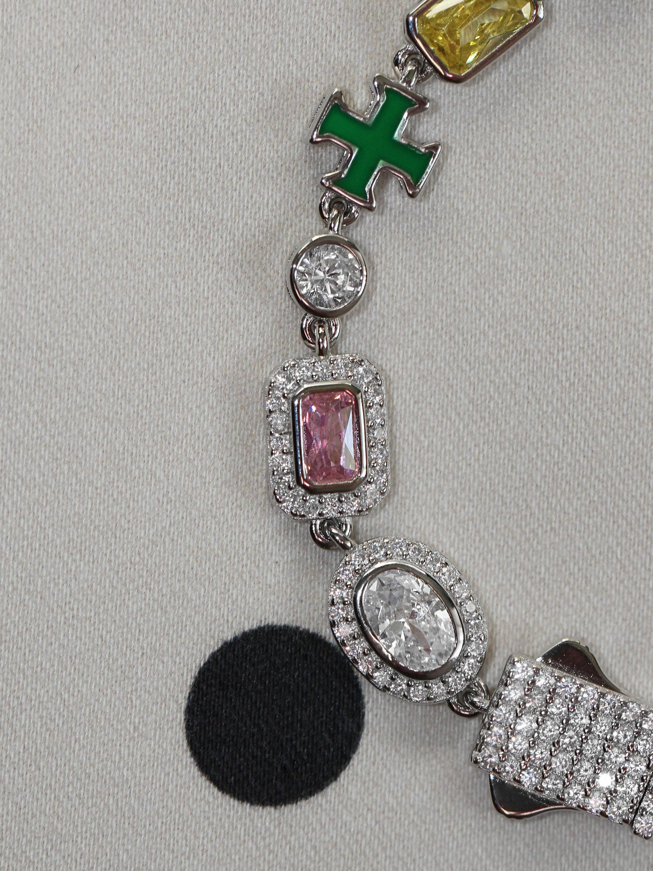 Gem Symphony Bracelet. Sterling Silver 925 + High Carbon Diamonds.