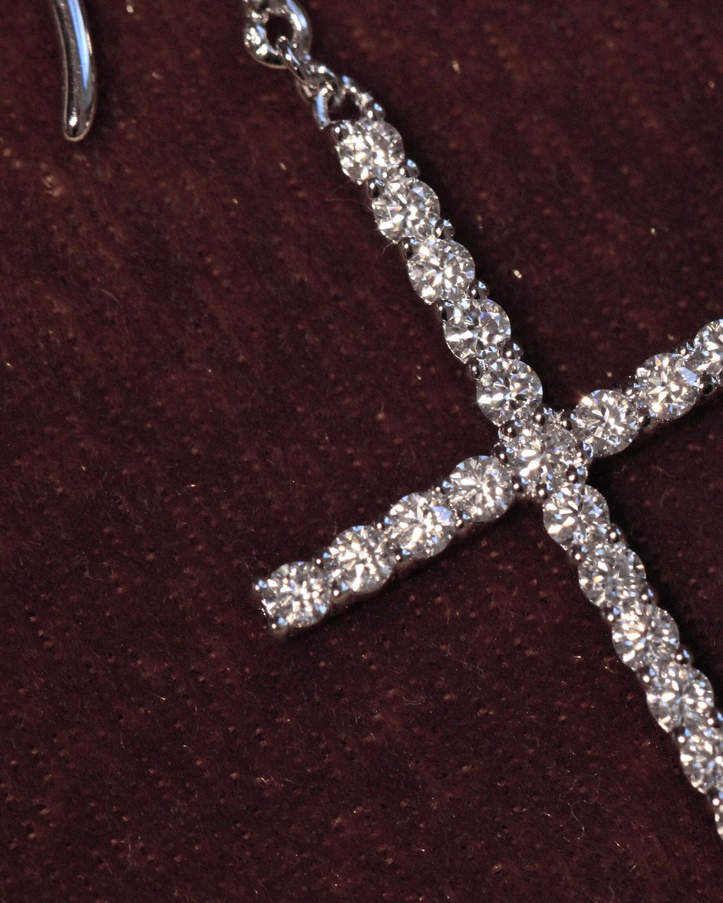 Moissanite Cross Earrings: Sterling Silver Dangle Earrings
