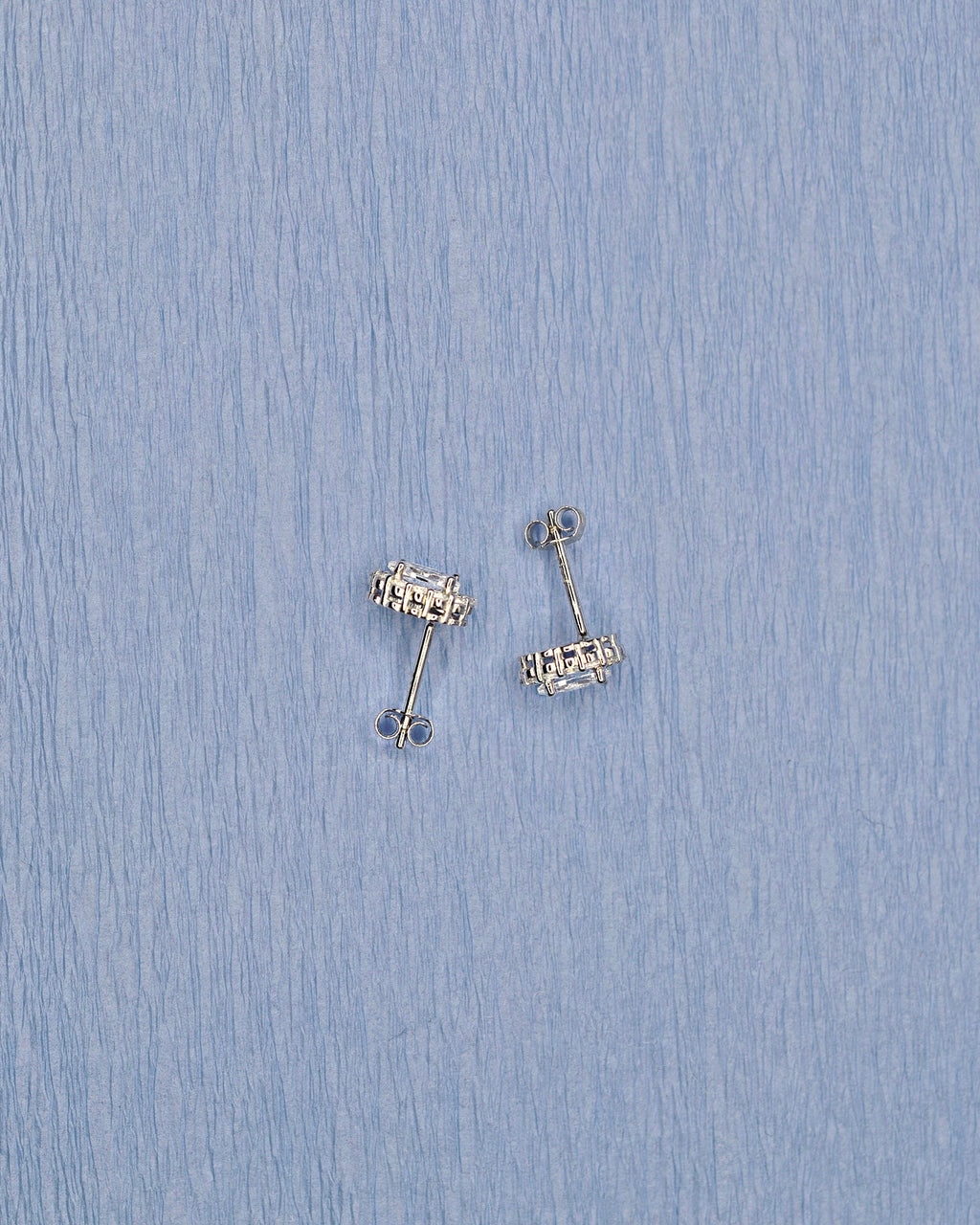 Petite Oval Studs: Sterling Silver 925 High Carbon Diamond Earrings.