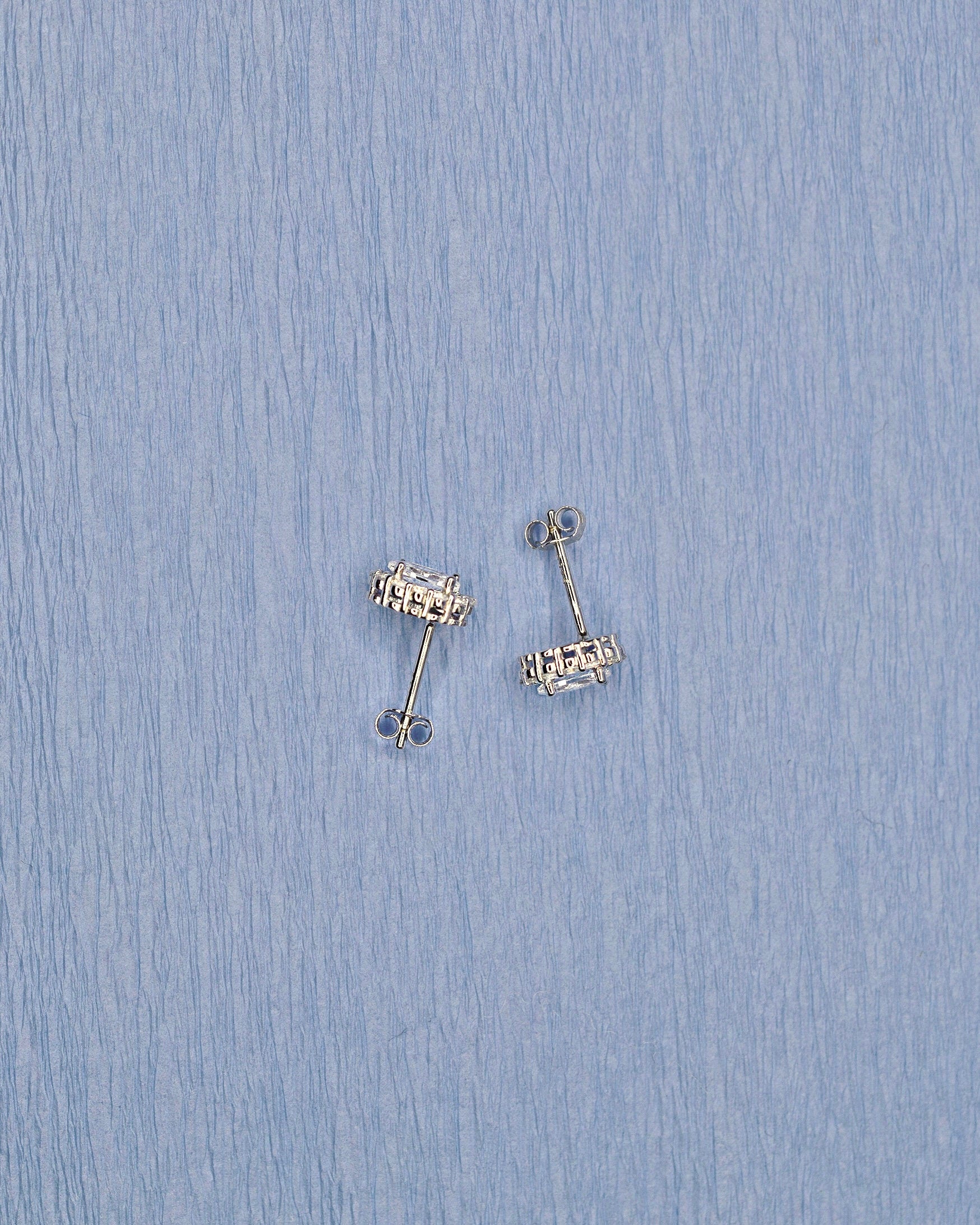 Petite Oval Studs: Sterling Silver 925 High Carbon Diamond Earrings.
