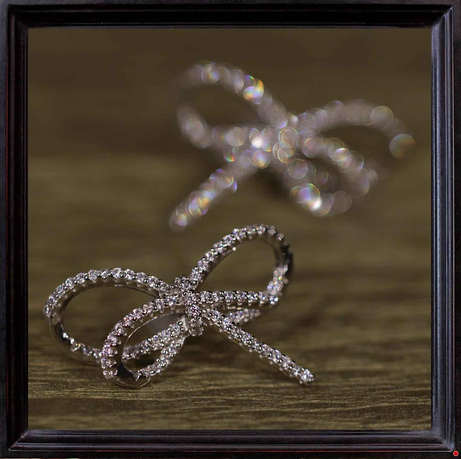 Sparkling Bows. Aesthetic, statement earrings. Rhodium Plated Sterling Silver 925 + High Carbon Diamonds.