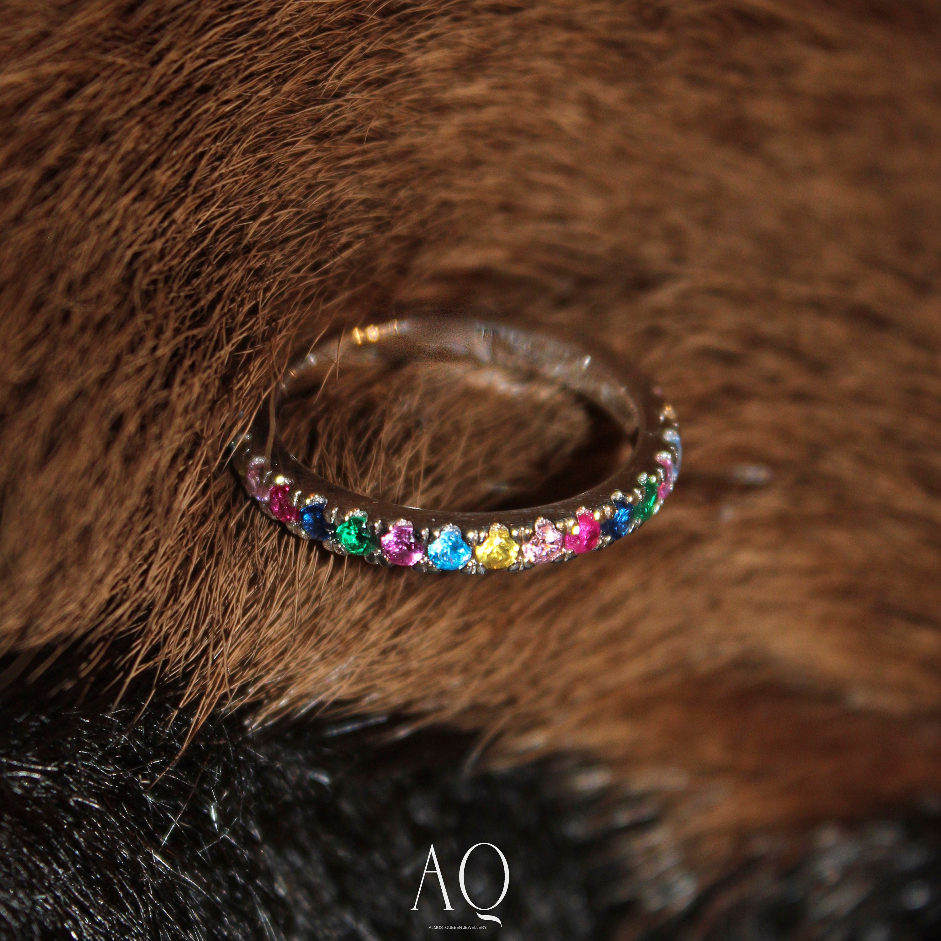 Charming Ring. Rhodium-plated Sterling Silver 925 Ring + Vibrant High Carbon Diamonds.