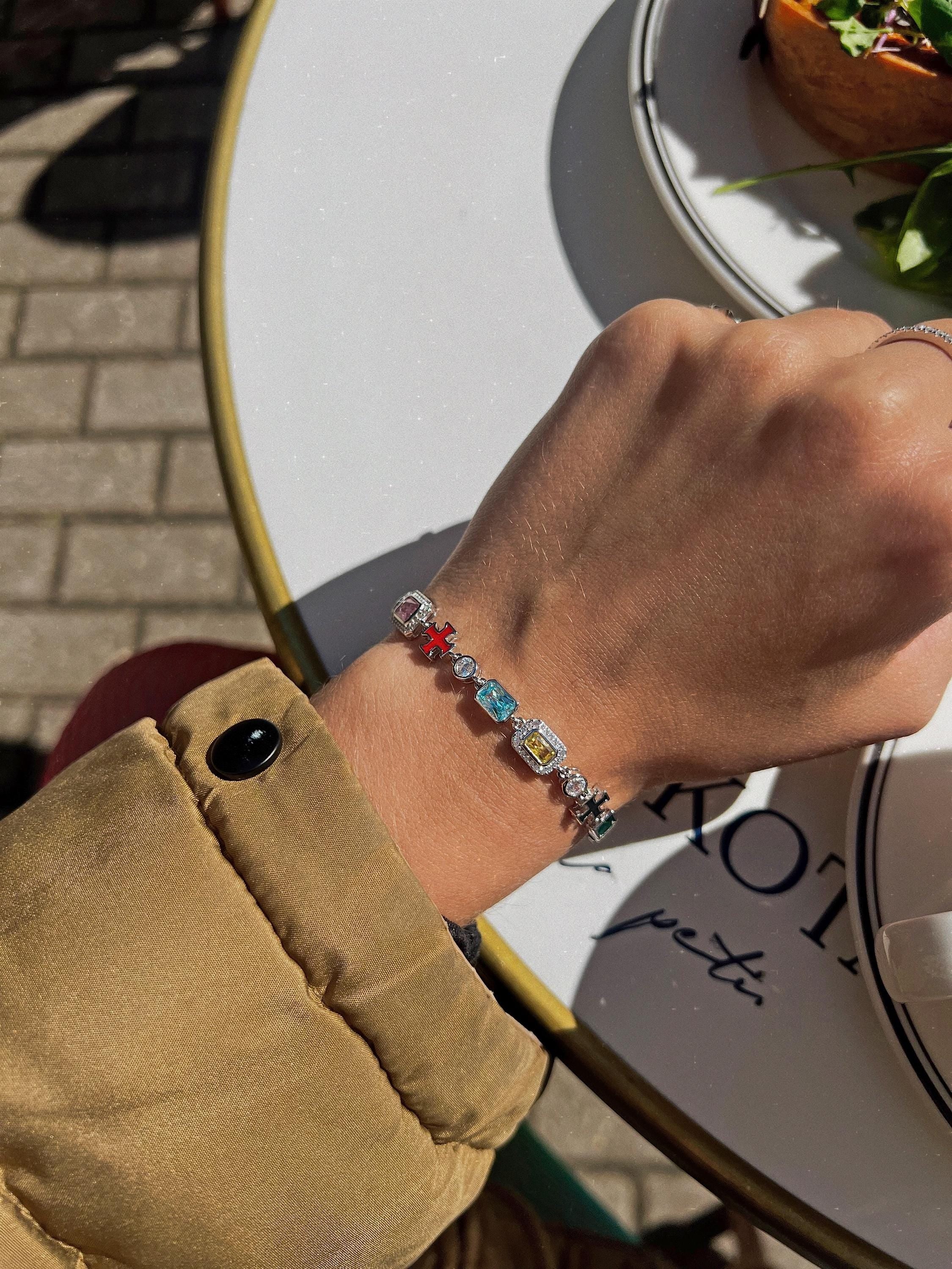 Gem Symphony Bracelet. Sterling Silver 925 + High Carbon Diamonds.