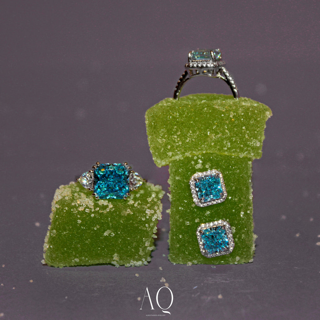 Gorgeous Ivory Earrings. Rhodium-plated Sterling Silver 925 + High Carbon Diamonds.