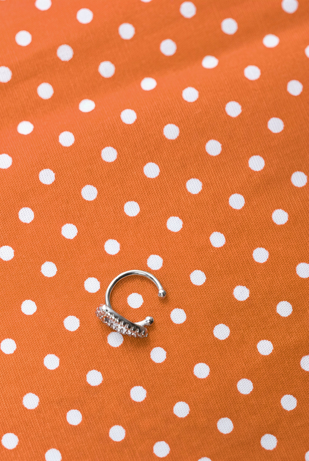 Hair Clip Ear Cuff. Rhodium-plated Sterling Silver 925 + High Carbon Diamonds. No Piercing Needed