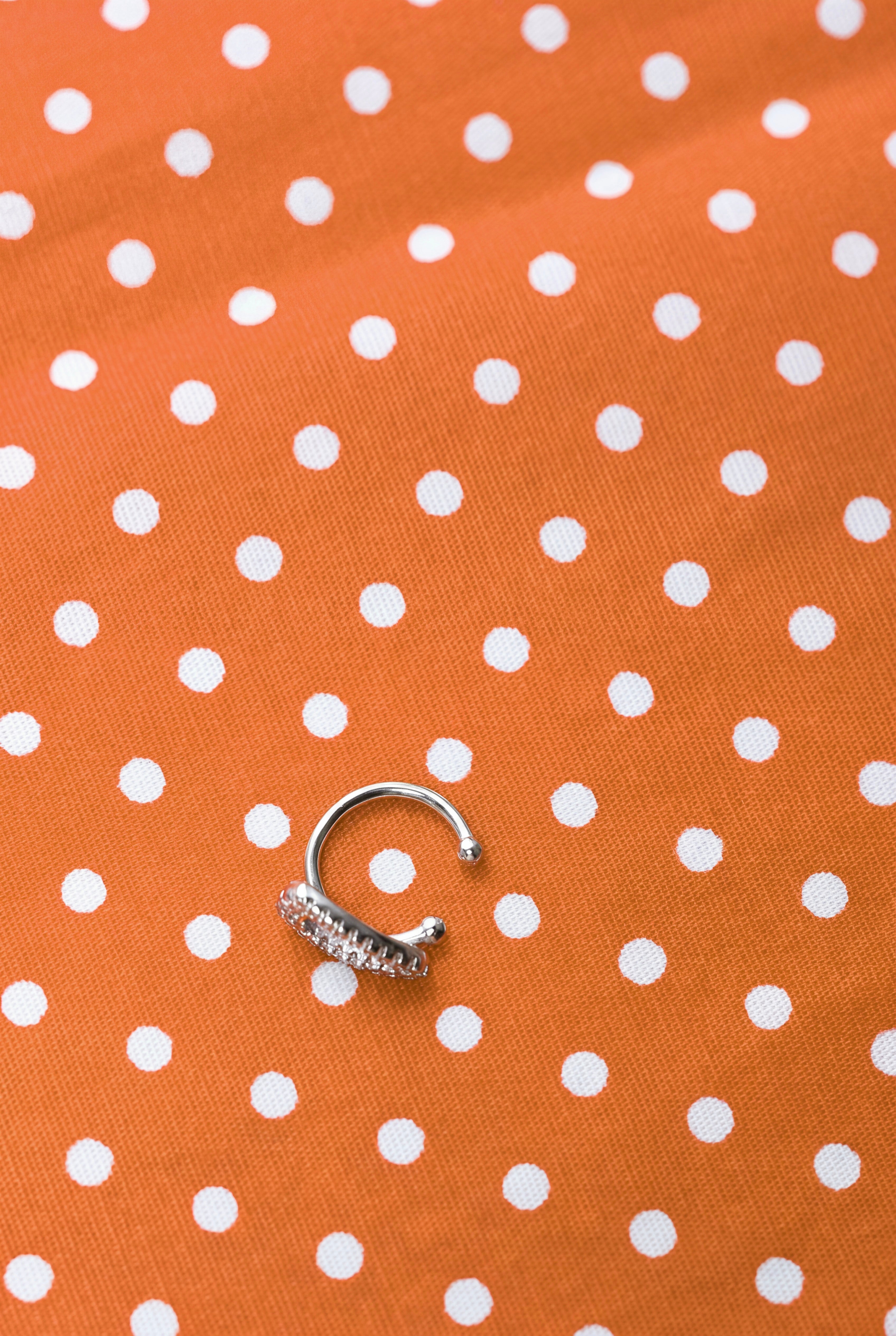 Hair Clip Ear Cuff. Rhodium-plated Sterling Silver 925 + High Carbon Diamonds. No Piercing Needed