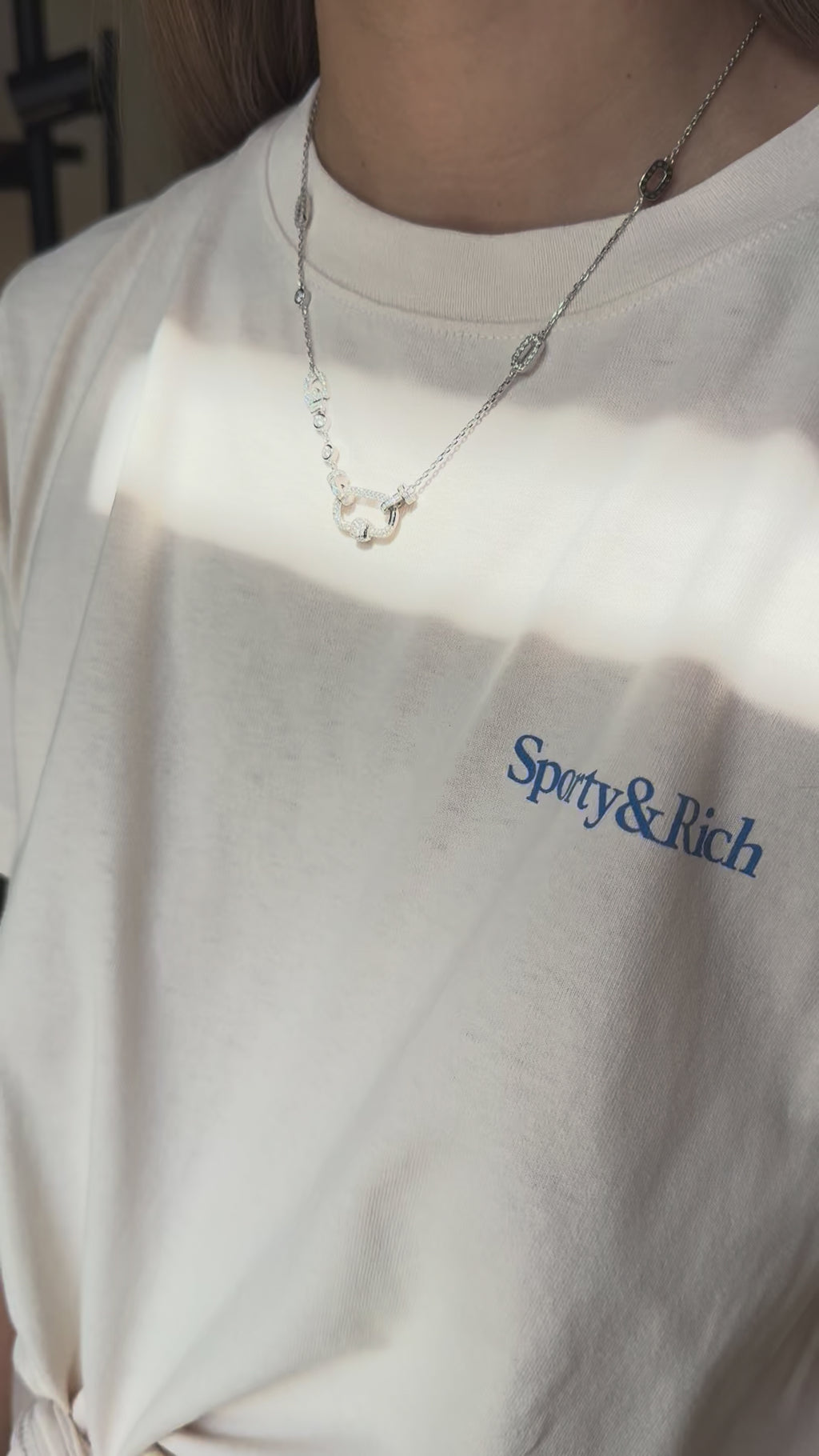 Urban Elegance Necklace. Rhodium Plated 925 Sterling Silver + High Carbon Diamond