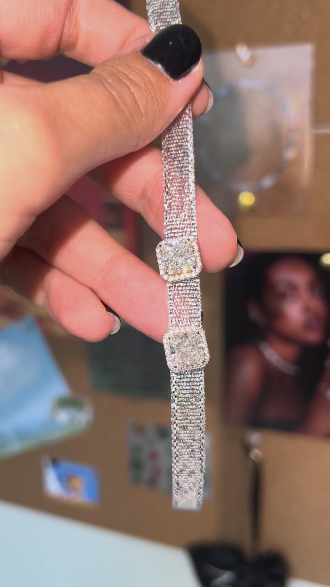 Gorgeous Ivory Earrings. Rhodium-plated Sterling Silver 925 + High Carbon Diamonds.