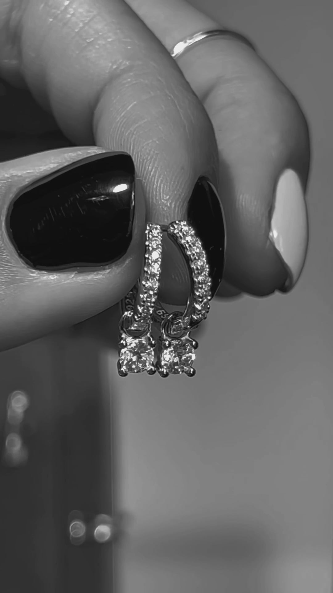 Dancing Stones Hoop Earrings.