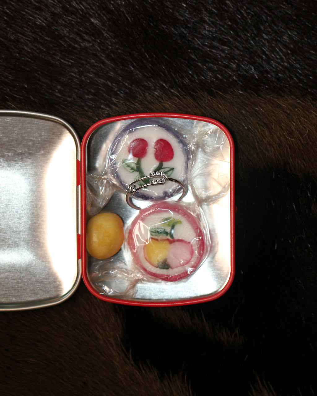 Pin Ring. Adjustable. Rhodium-plated Sterling Silver 925 + High Carbon Diamonds.